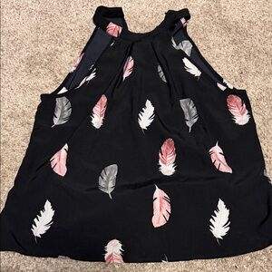 Feather Print Sleeveless Top